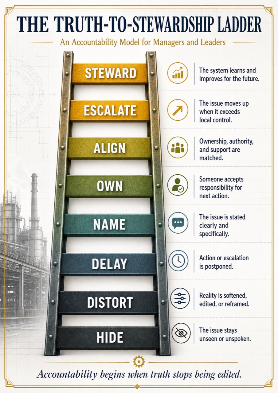 The Truth-to-Stewardship Ladder accountability model for managers and leaders